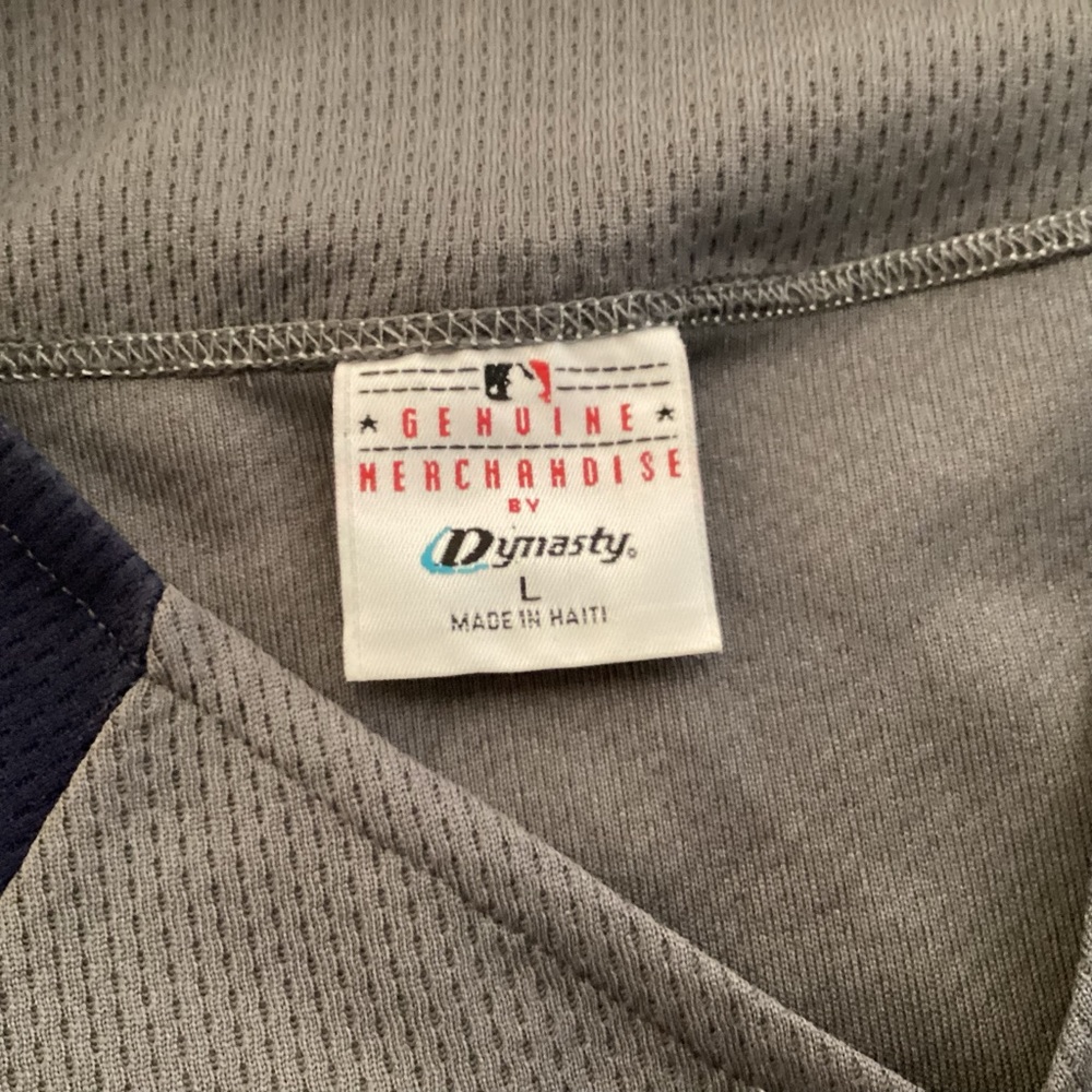 New York Yankees Gray and Blue Baseball Jersey Mens size Large by Dynasty - Picture 7 of 12